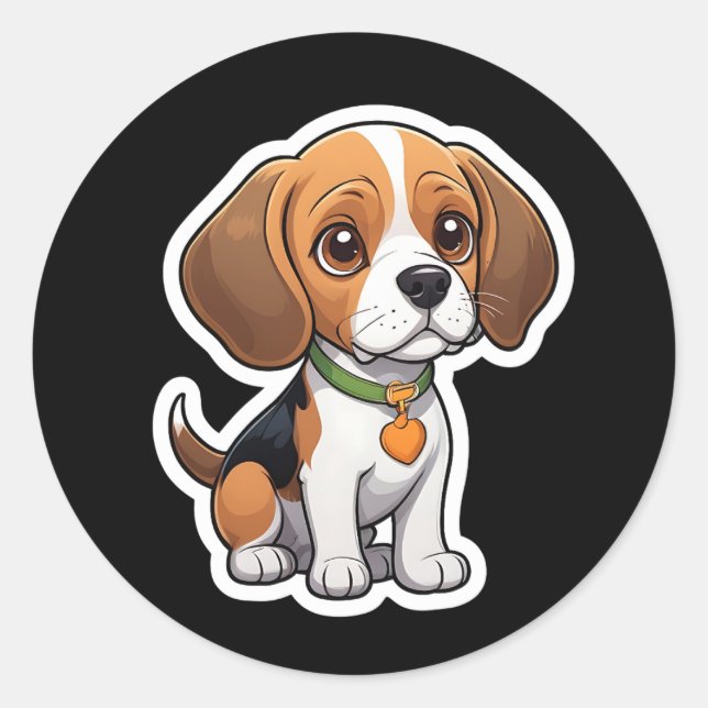 Beagle-Aufkleber Runder Aufkleber (Vorderseite)