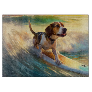 Beagle Beach Surfen Malerei Schneidebrett