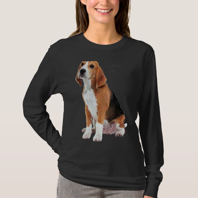 Beagle Beagle Liebe ist Hund Mama Vater Welpe Haus T-Shirt (Vorderseite)