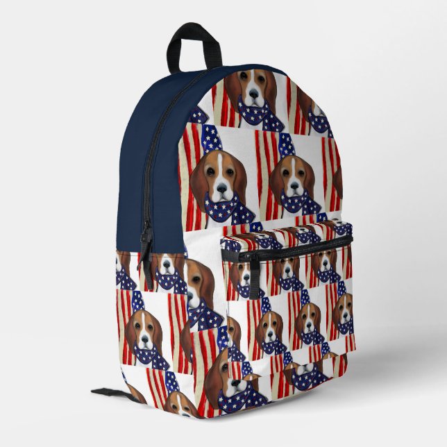 BEAGLE BEDRUCKTER RUCKSACK (Rückseitige Ecke links)