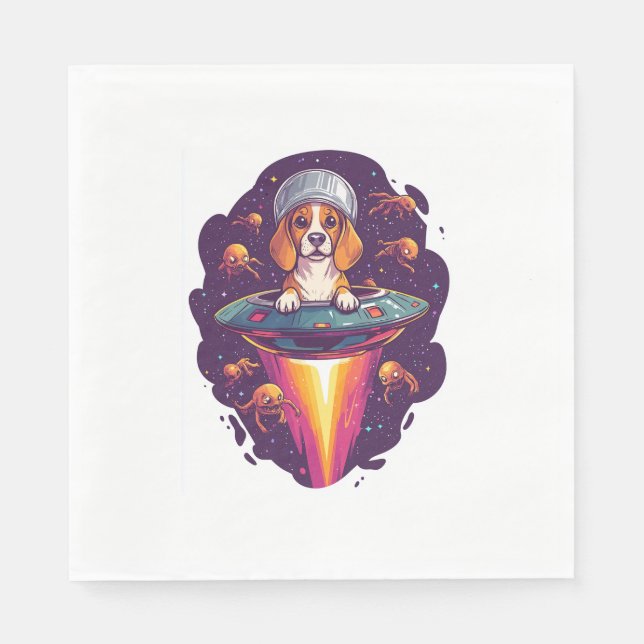 Beagle - Begegnung intergalaktischer Hunde Serviette (Vorderseite)