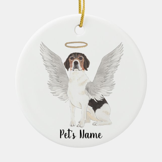 Beagle Beileid Memorial Keramik Ornament (Vorne)