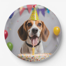Beagle Birthday Party Pappteller