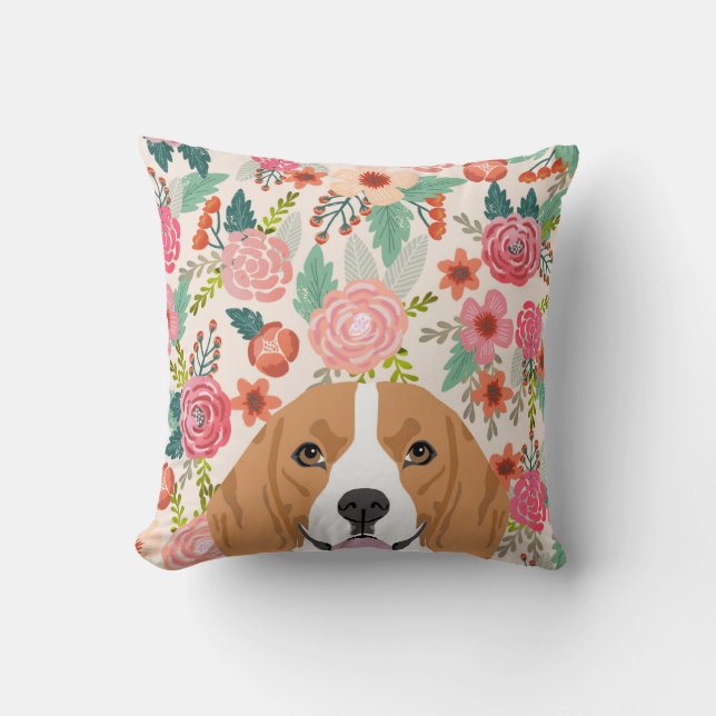 Beagle Blume Pisse Hund niedlich Hund Kissen (Vorderseite)