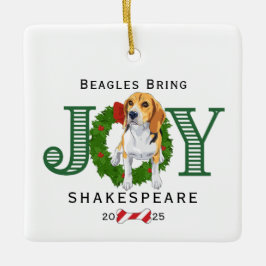 Beagle bringen Freude Keramikornament