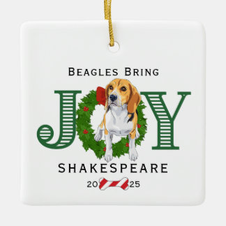 Beagle bringen Freude Keramikornament