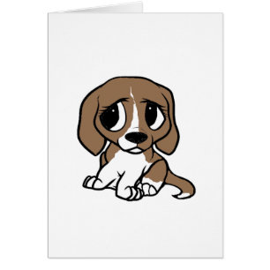 Beagle Cartoon braun weiß