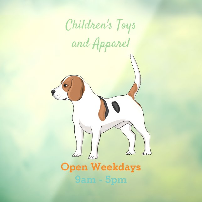 Beagle Cartoon Fensteraufkleber (Blatt 3)