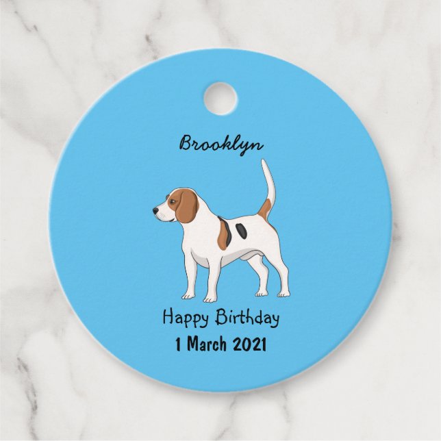 Beagle Cartoon Geschenkanhänger (Vorderseite)