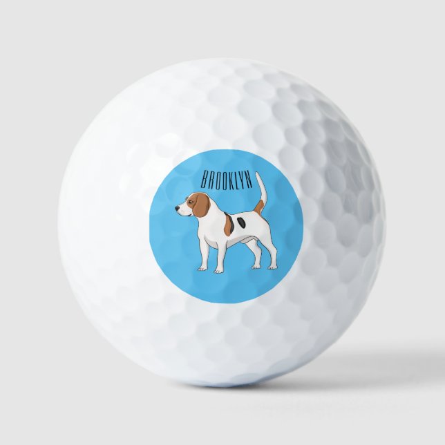 Beagle Cartoon Golfball (Vorderseite)