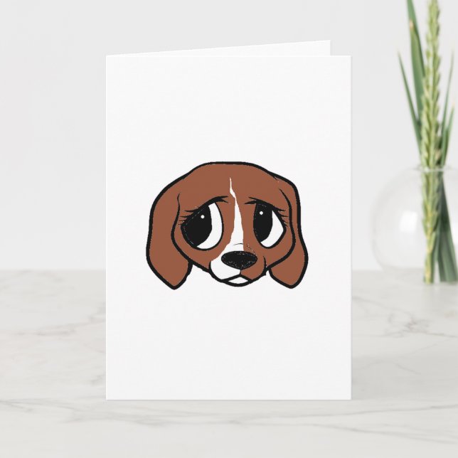 Beagle Cartoon Karte (Vorderseite)