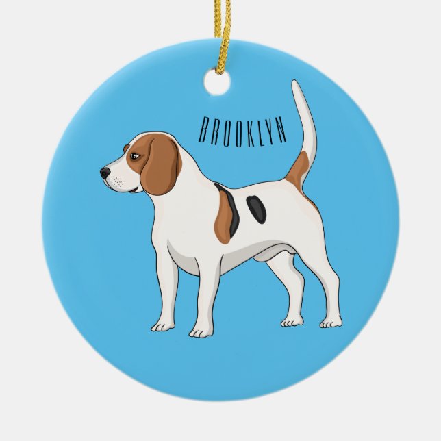 Beagle Cartoon Keramik Ornament (Vorne)