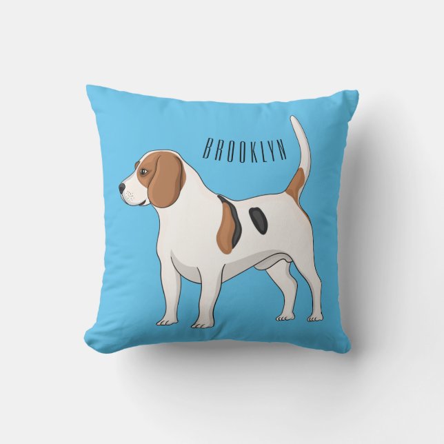 Beagle Cartoon Kissen (Vorderseite)