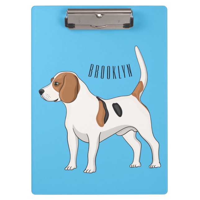 Beagle Cartoon Klemmbrett (Vorderseite)