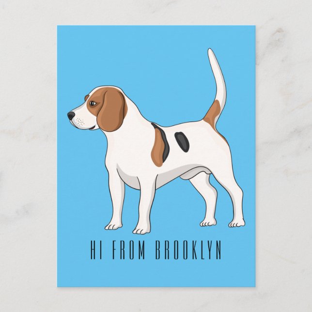 Beagle Cartoon Postkarte (Vorderseite)