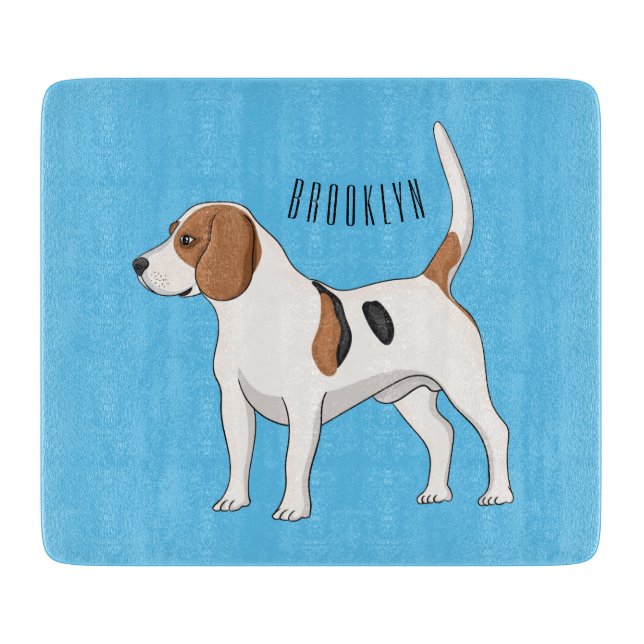 Beagle Cartoon Schneidebrett (Vorderseite)
