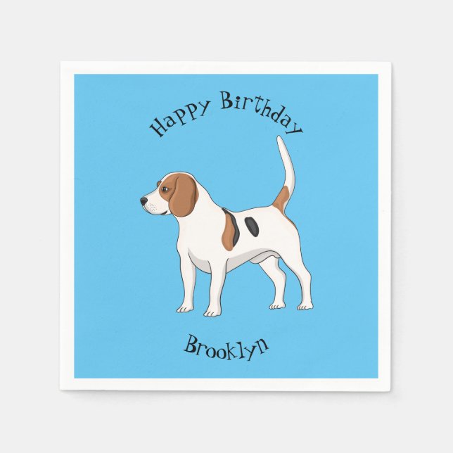 Beagle Cartoon Serviette (Vorderseite)