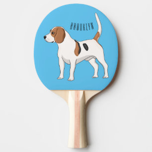 Beagle Cartoon Tischtennis Schläger