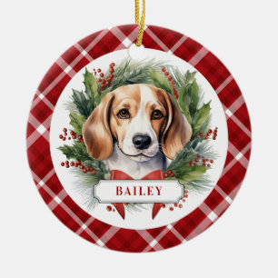 Beagle Cercle en céramique ornement