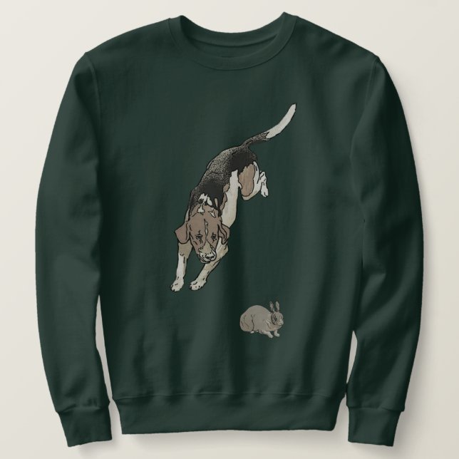 Beagle Chasing Rabbit Sweatshirt (Design vorne)