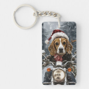 Beagle Chien équitation moto Noël