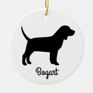 Beagle Chien Silhouette Ornement en céramique