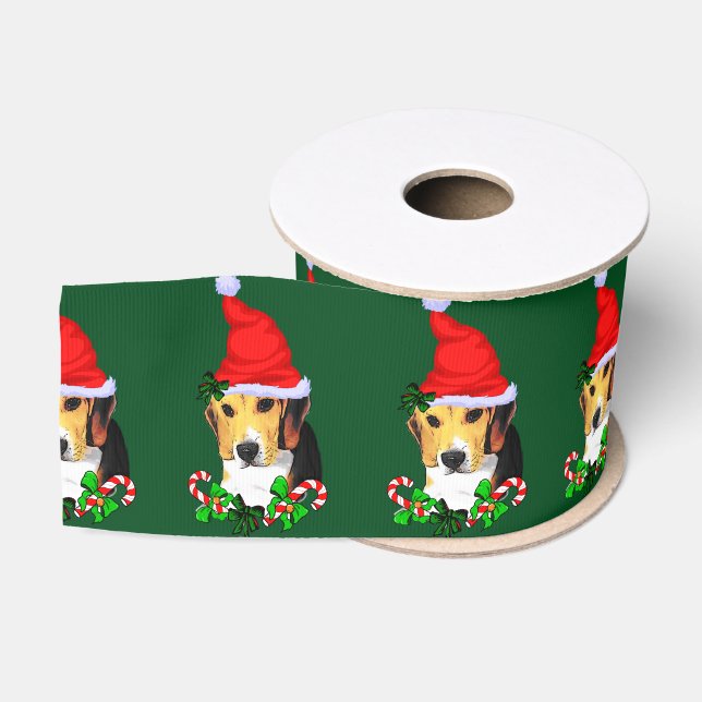 Beagle Christmas Merry Ripsband (Spule)