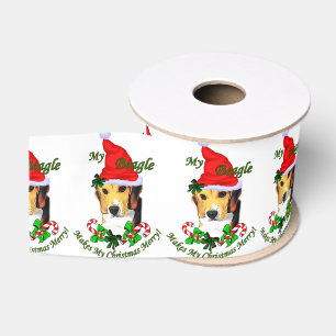 Beagle Christmas Merry Ripsband