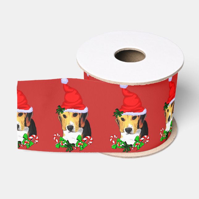 Beagle Christmas Merry Ripsband (Spule)