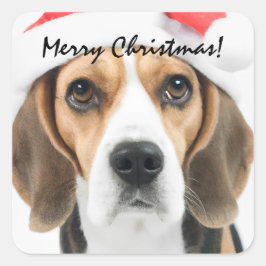 Beagle Christmas Square Sticker