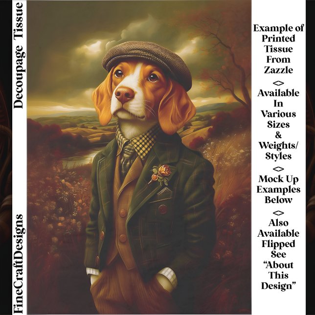 Beagle Country Gentleman Landscape EX9L Decoupage Seidenpapier (Von Creator hochgeladen)