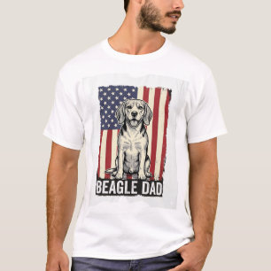 Beagle Dad Patriotisches Vintage-Hund-Shirt-Design T-Shirt