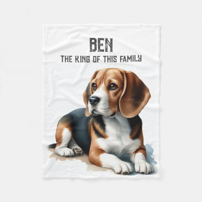 Beagle - DER KÖNIG DIESER FAMILIE Fleecedecke (Vorderseite)