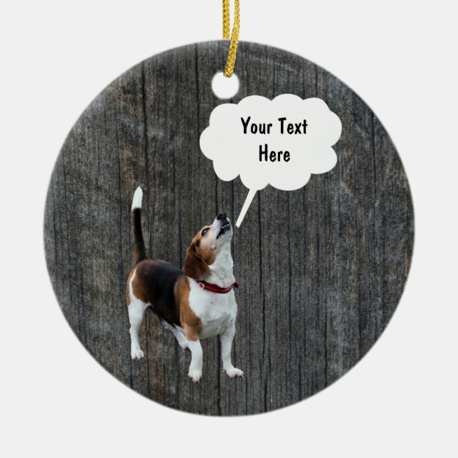 Beagle, der kundengerechte Hundeverzierung heult Keramik Ornament (Vorne)