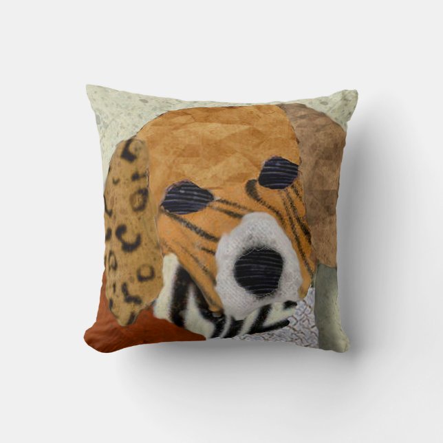 Beagle Digital Marquetry Kissen (Vorderseite)