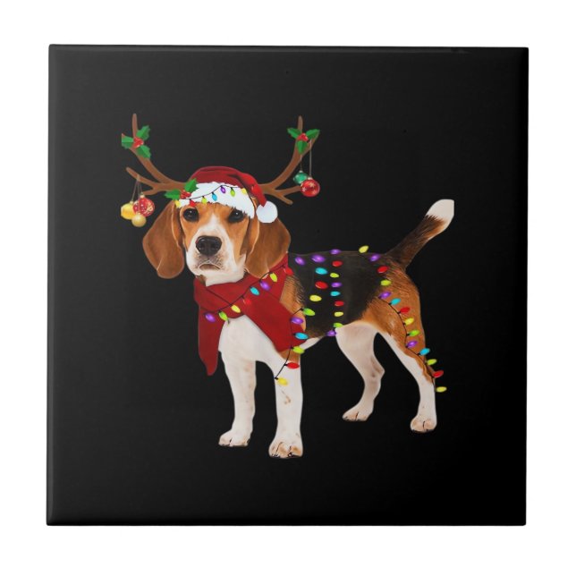 beagle dog christmas Classic T-Shirt Fliese (Vorderseite)