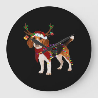 beagle dog christmas Classic T-Shirt Große Wanduhr
