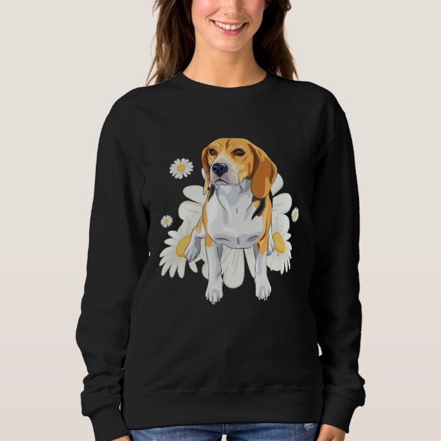 Beagle Dog Daisy Flower Floral Beagle Sweatshirt (Vorderseite)