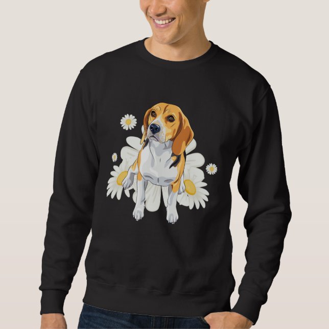 Beagle Dog Daisy Flower Floral Beagle Sweatshirt (Vorderseite)
