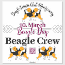 Beagle Dog Day Mailing  Aufkleber