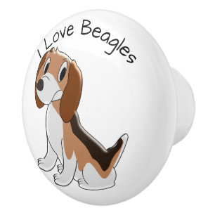 Beagle Dog Design Personalisiert Keramikknauf