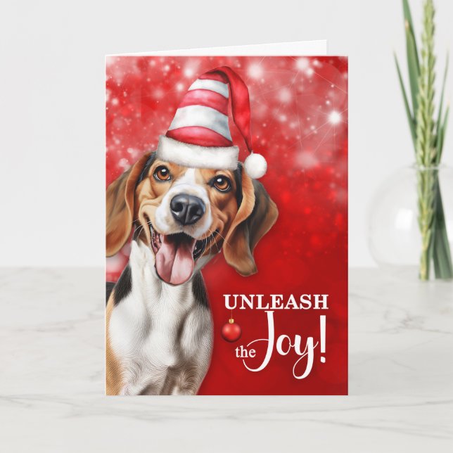 Beagle Dog entleash die Freude Weihnachten (Vorderseite)