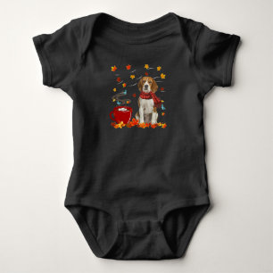 beagle dog fall chocolate autumn lover baby strampler