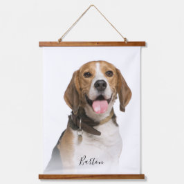 Beagle Dog Foto Hauswärmung Haustier Vater Wandteppich Mit Holzrahmen