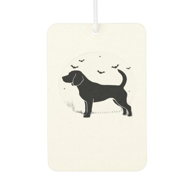 Beagle Dog � Halloween Moon Silhouette Oversized T Autolufterfrischer (Vorderseite)