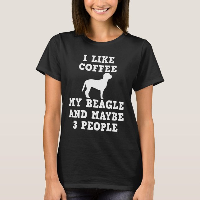 Beagle Dog Kaffee T-Shirt (Vorderseite)