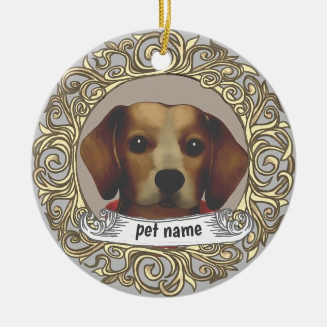 Beagle Dog Love Mémoire ornement (Devant)