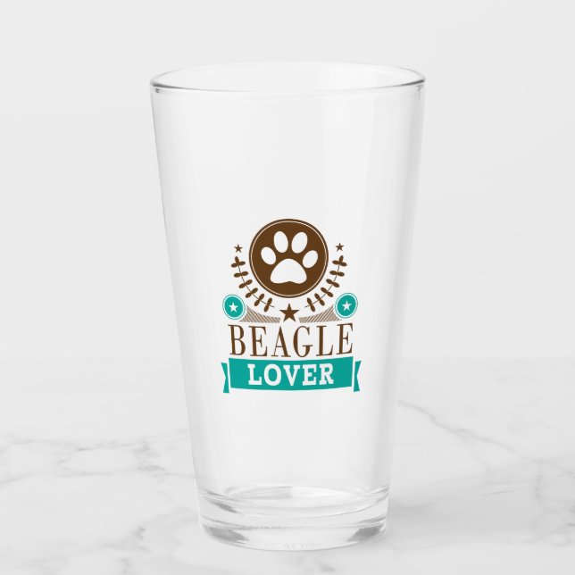 Beagle Dog Lover Glas (Vorderseite)
