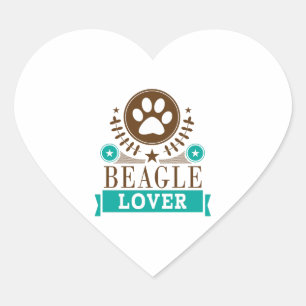 Beagle Dog Lover Herz-Aufkleber