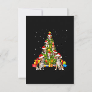 Beagle Dog Lover Matching Santa Beagle Weihnachten RSVP Karte